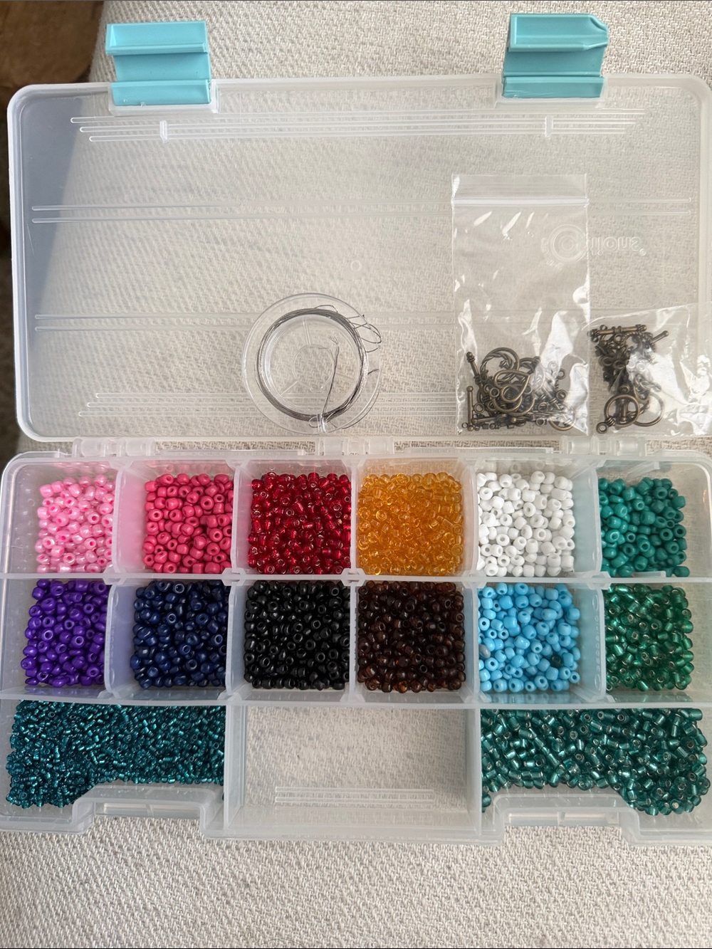 Jewelry Making Supplies- Beads, clasps, crimping beads, wire and bottle pendants - Picture 2 of 3